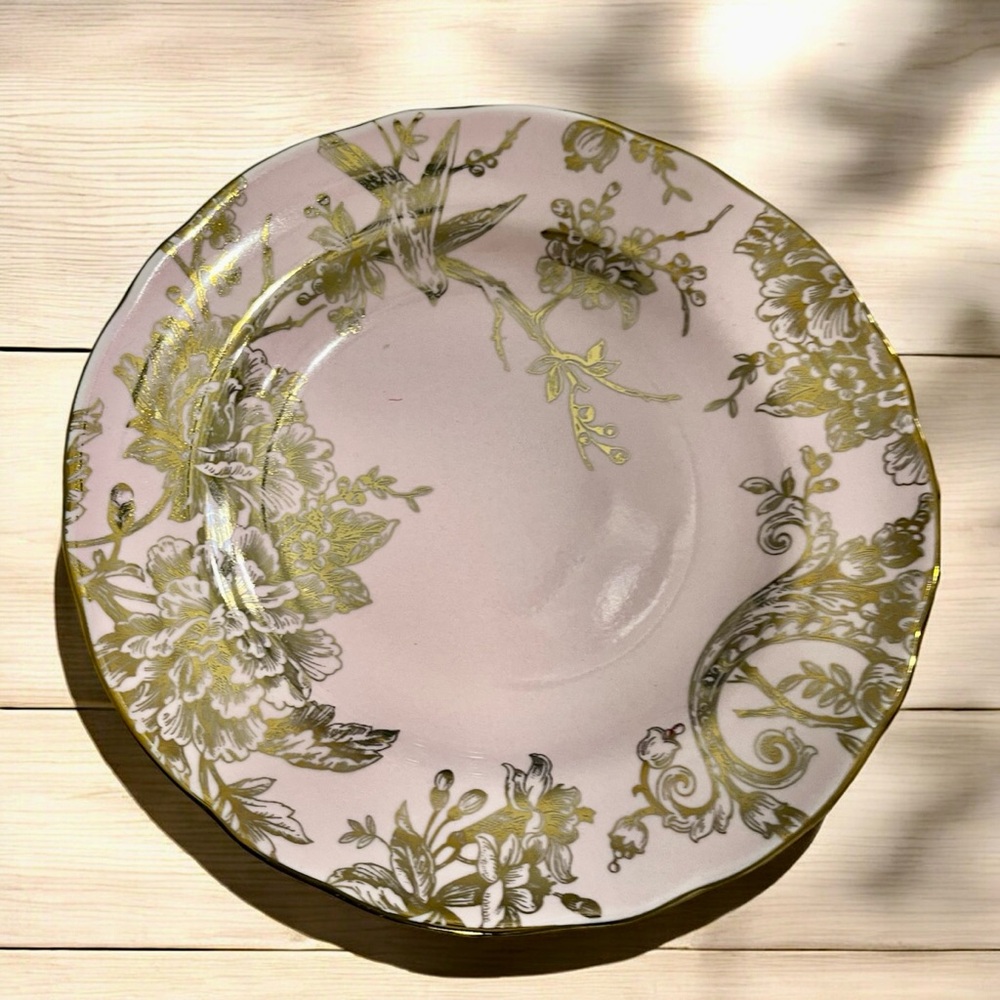 222 Fifth Adelaide Pink Gold China salad plate